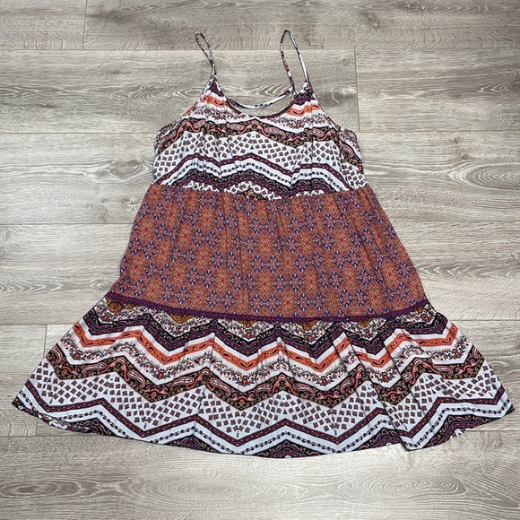 Mossimo Supply Co Boho Spaghetti Strap Paisley Floral Crochet Trim Dress XL - Picture 8 of 16